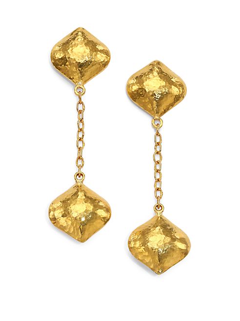 GURHAN - Clove 24K Yellow Gold Cielo Long Chain Drop Earrings