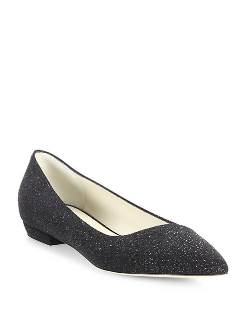 Giorgio Armani - Shimmer Suede Asymmetrical Point Toe Flats