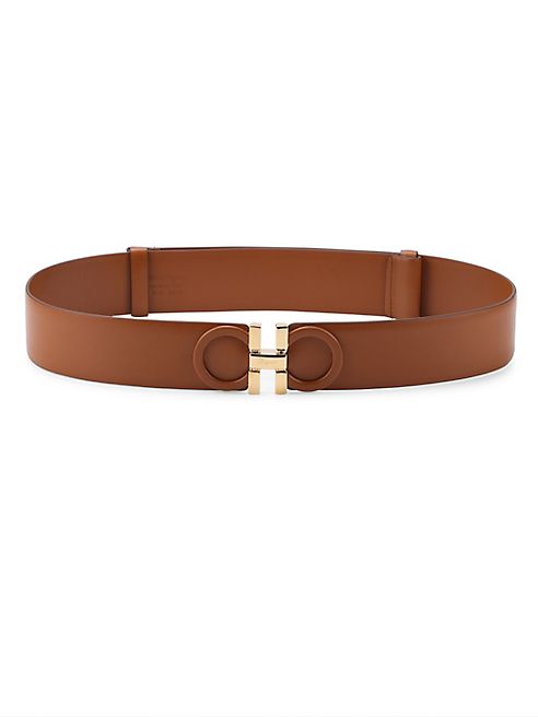 Salvatore Ferragamo - Large Gancini Clip Leather Belt