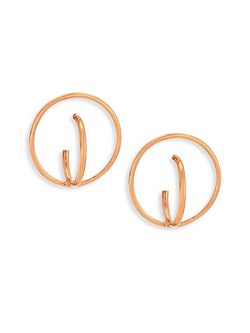 Charlotte Chesnais - Saturn Small Hoop Earrings/Rose Goldtone 0.75