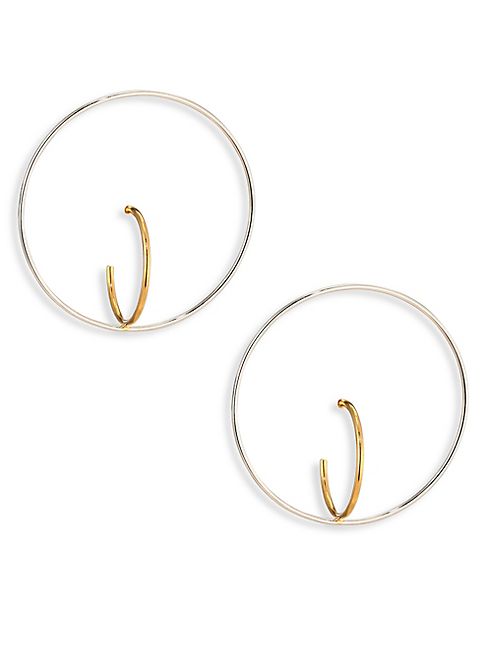 Charlotte Chesnais - Saturn 18K Yellow Gold Vermeil & Sterling Silver Earrings