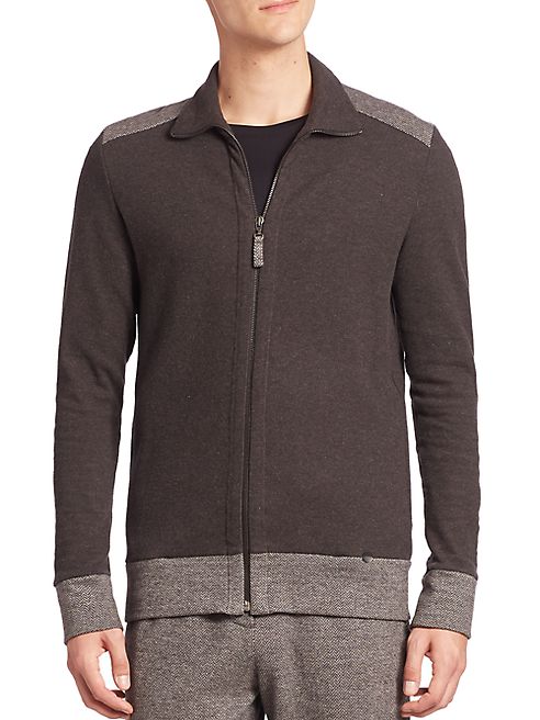 Hanro - Davide Herringbone Zip Front Jacket