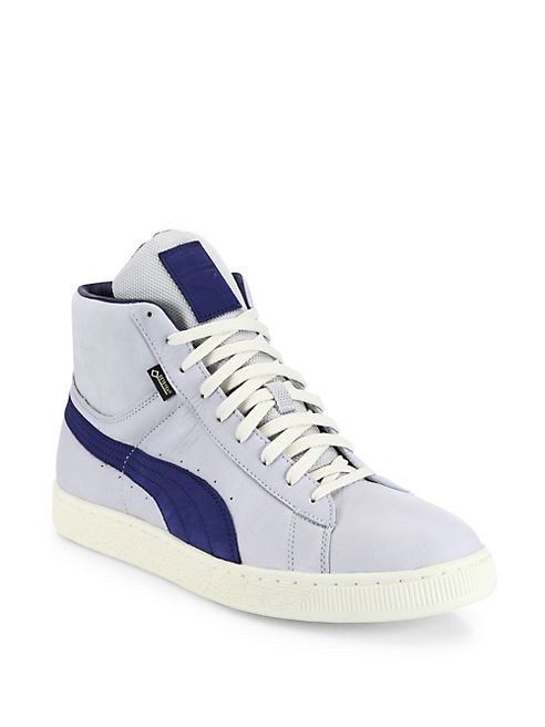 PUMA - Striped Leather Mid-Top Sneakers