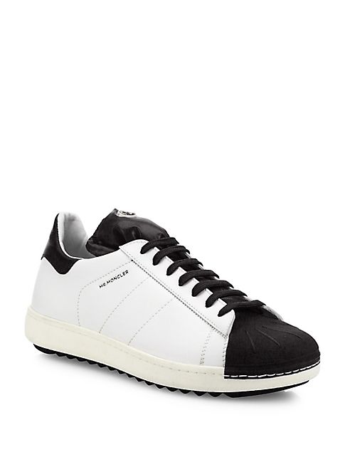 Moncler - Leather Lace-Up Sneakers