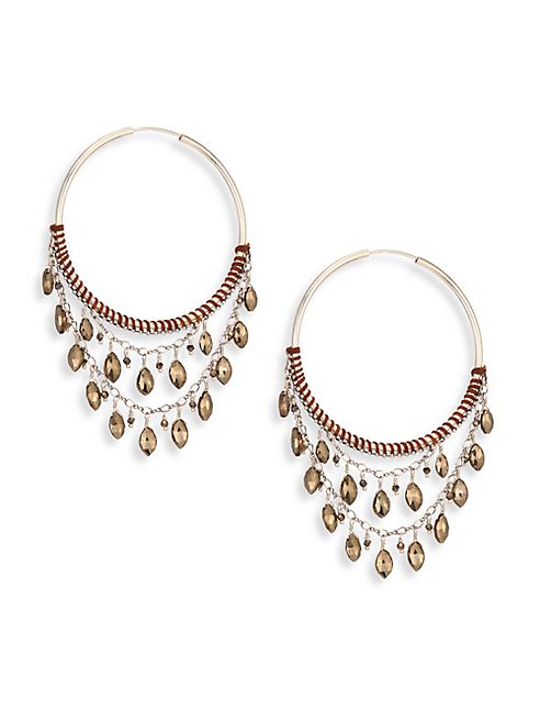 Chan Luu - Pyrite & Sterling Silver Hoop Earrings/2