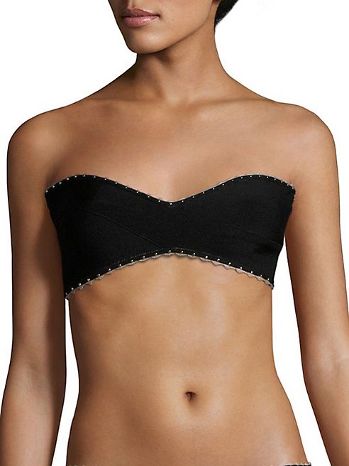 Herve Leger - Embellished Bandeau Bikini Top