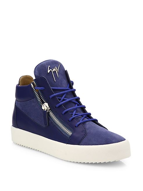 Giuseppe Zanotti - Leather & Suede High-Top Sneakers