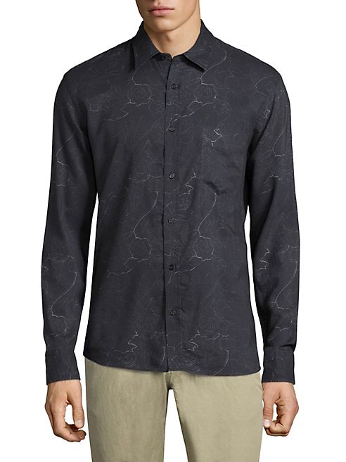 Billy Reid - Floral Printed Long Sleeve Shirt