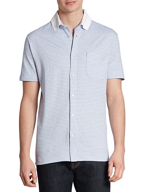 Luciano Barbera - Short Sleeve Striped Shirt