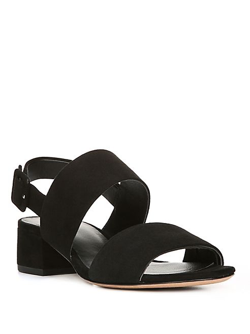 Vince - Taye Buckle Suede Block Heel Slingbacks