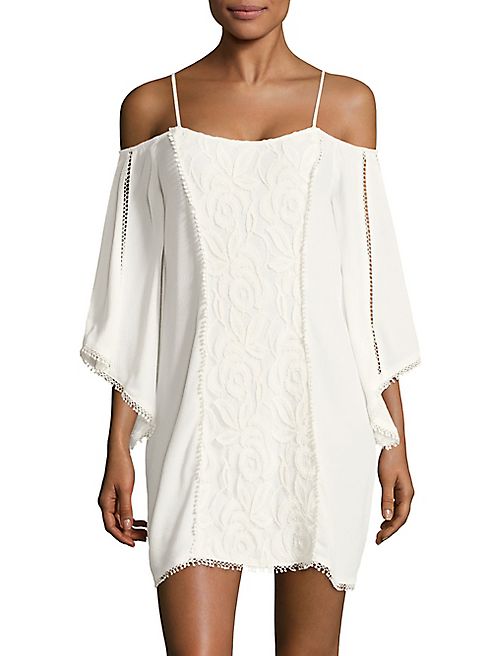 L*Space - Embroidered Cold-Shoulder Cover-Up Tunic