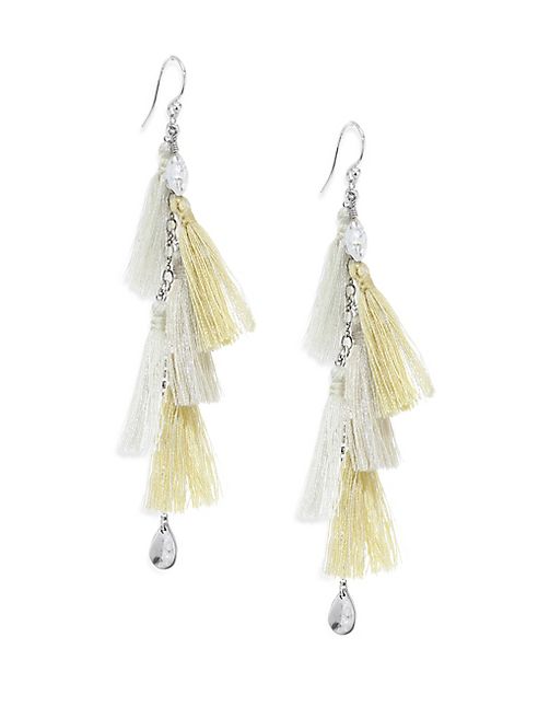 Chan Luu - Moonstone & Tassel Drop Earrings