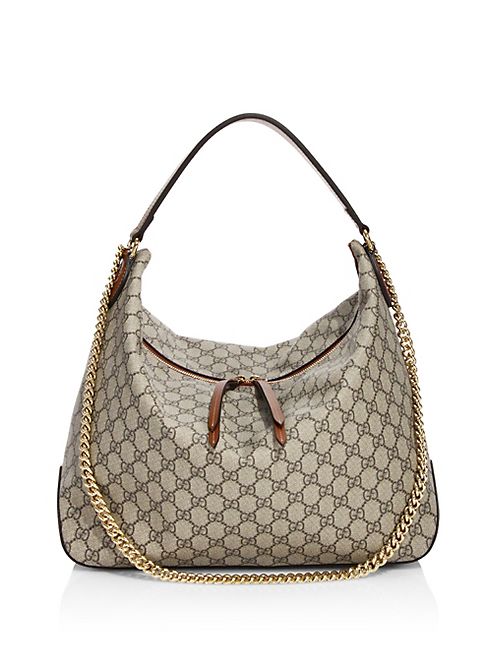 gucci linea large gg supreme canvas hobo bag