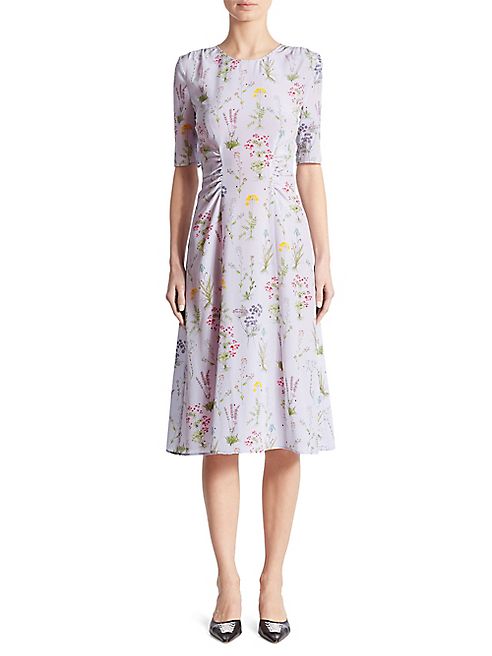 Altuzarra - Sylvia Cinched Garden-Print Silk Dress