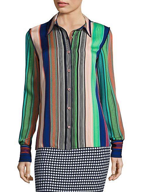 Diane von Furstenberg - Long Sleeve Collared Shirt