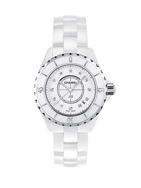 CHANEL - J12 Diamond, Ceramic & Stainless Steel Bracelet Watch