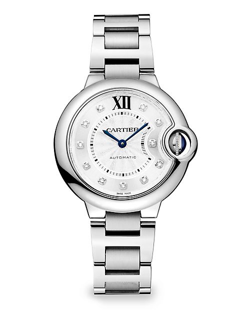 Cartier - Ballon Bleu de Cartier Small Diamond & Stainless Steel Automatic Bracelet Watch