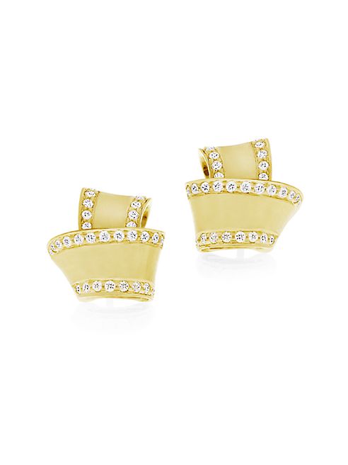 Carelle - Knot Diamond & 18K Yellow Gold Stud Earrings