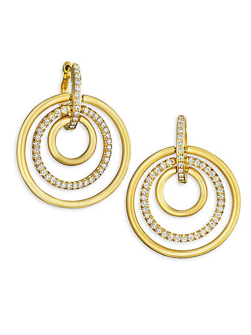 Carelle - Moderne Diamond & 18K Yellow Gold Trio Earrings