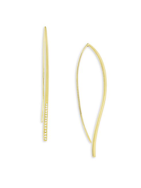 Carelle - Athena Diamond & 18K Yellow Gold Threader Earrings