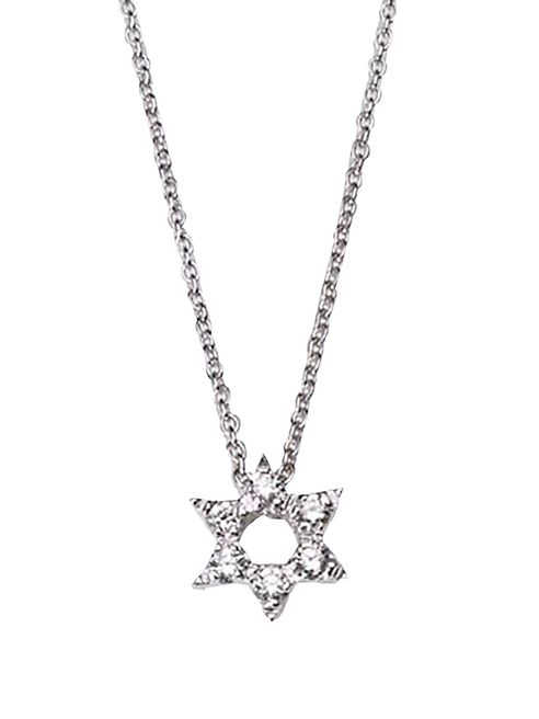 Roberto Coin - Tiny Treasures Diamond & 18K White Gold Star Of David Necklace