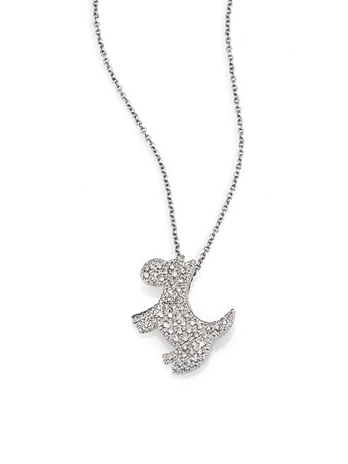 Roberto Coin - Tiny Treasures Diamond & 18K White Gold Scotty Necklace