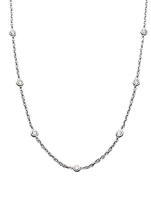 Roberto Coin - Diamond & 18K White Gold Station Necklace