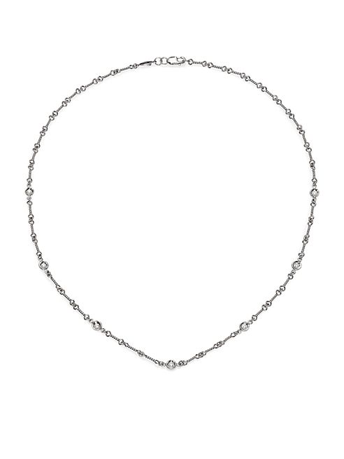 Roberto Coin - Diamond & 18K White Gold Station Necklace/16