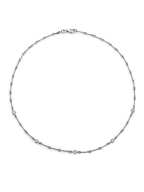 Roberto Coin - Diamond & 18K White Gold Station Necklace