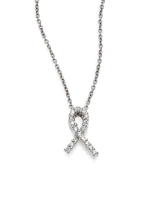 Roberto Coin - Tiny Treasures Diamond & 18K White Gold Hope Pendant Necklace