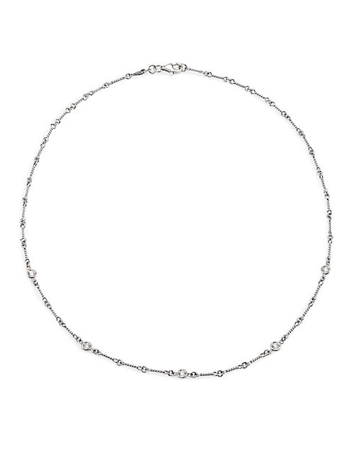 Roberto Coin - 18K White Gold & Diamond Station Necklace/18