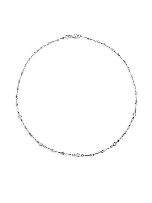 Roberto Coin - Diamond & 18K White Gold Station Necklace/16